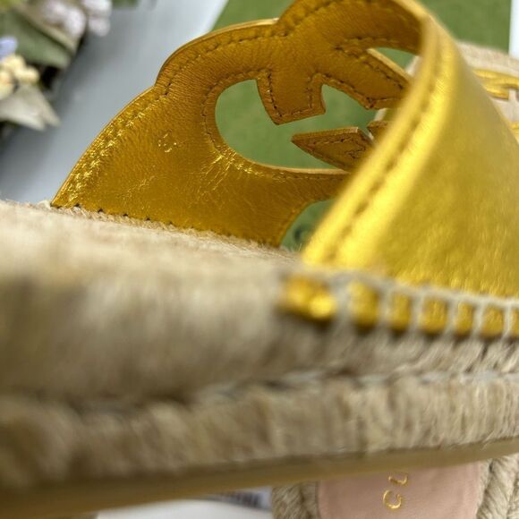 Women’s Gucci interlocking G Leather espadrilles size 37 made in Spain - Picture 8 of 10